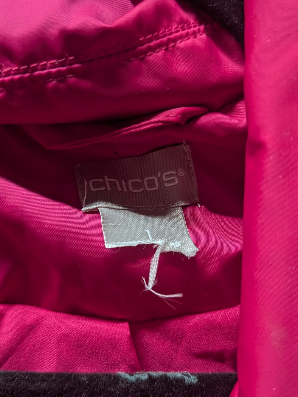 Women's Bright Fuchsia Trench Coat with Tie Belt Chico's Trench Rain Coat Sz 1 - Picture 7 of 7